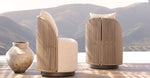 Load image into Gallery viewer, Corda lounge chairs paired — hand-woven rope exterior and cream linen seat — Minosé