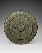 Load image into Gallery viewer, Luxury sculptural round center table with textured green artistic tabletop by Minosé