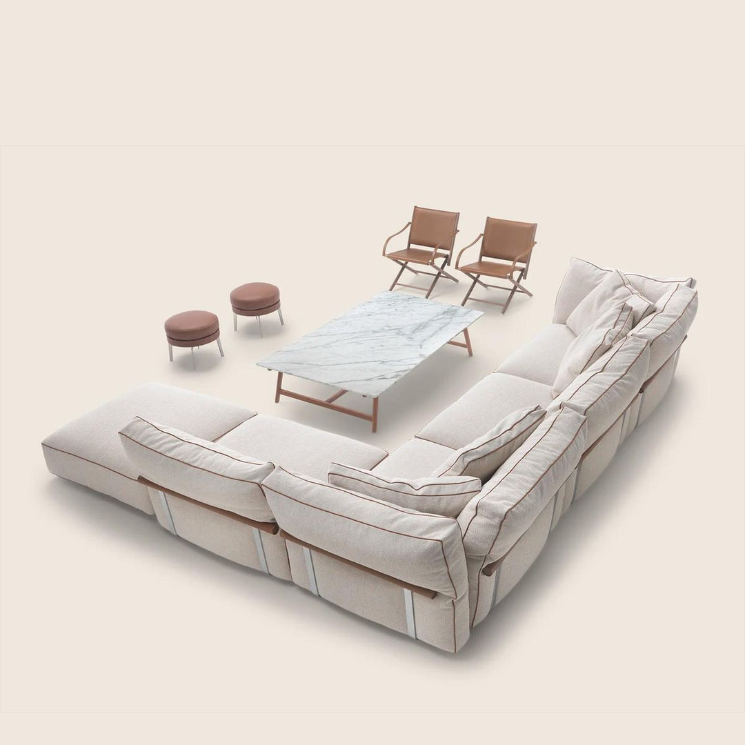 Dorsale — Modular Linen Sofa with Back Rail Detail