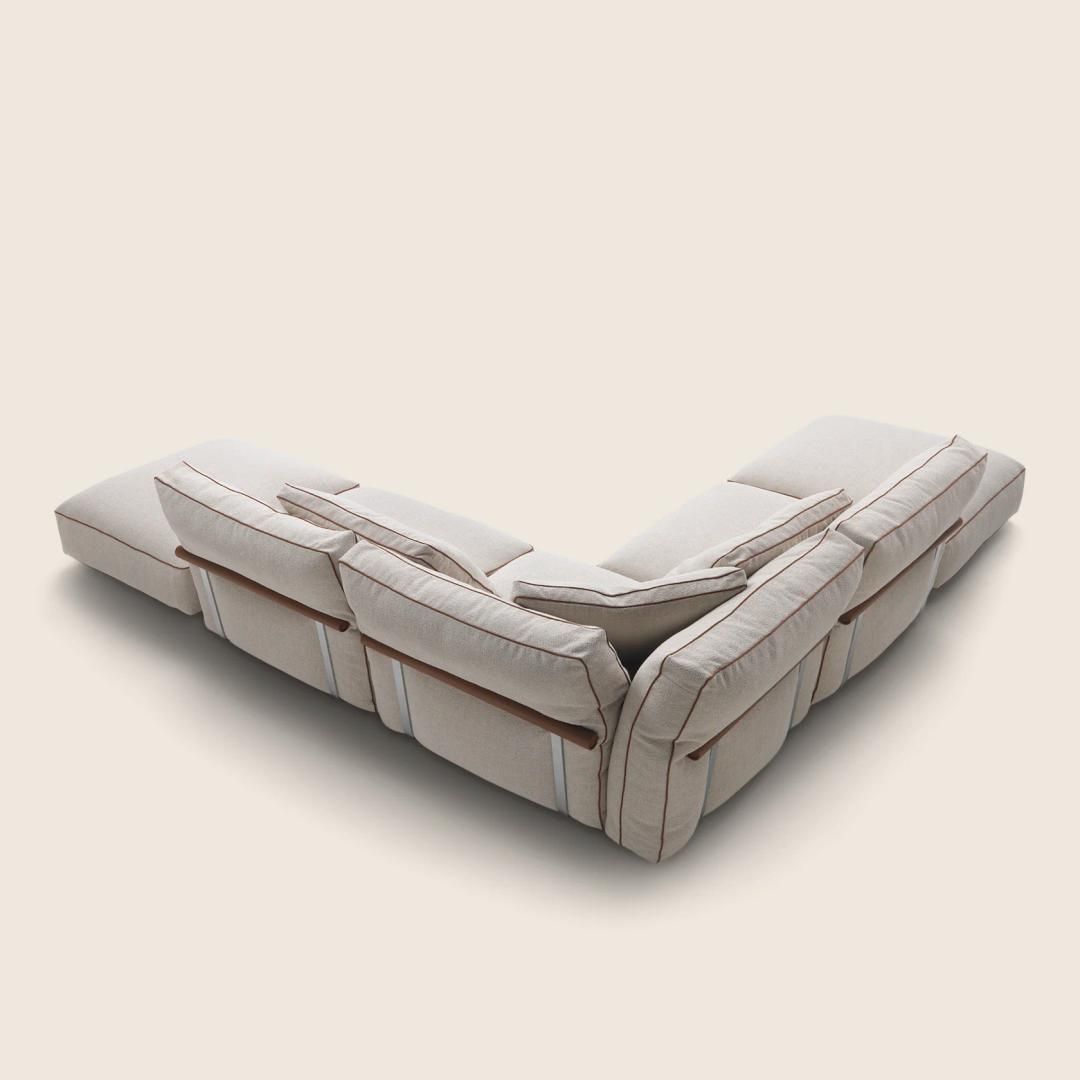Dorsale — Modular Linen Sofa with Back Rail Detail
