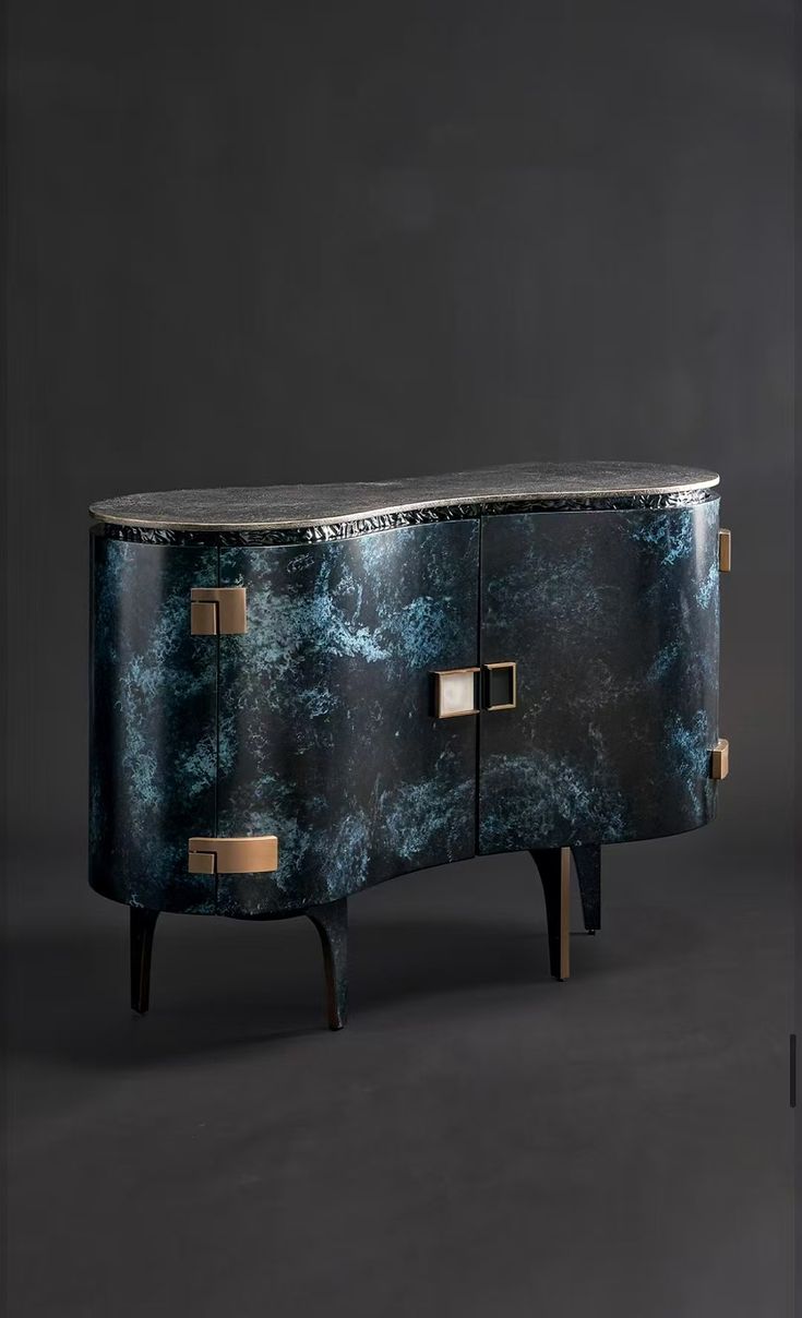 Minosé Noir Crescent Console Cabinet